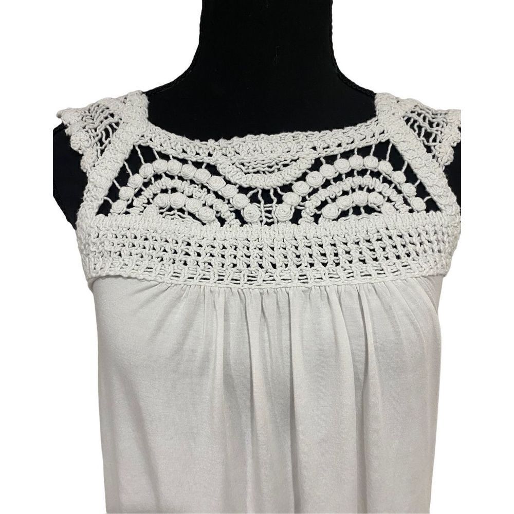 Boston Proper White Crochet Knit Tank Top - Picture 2 of 5